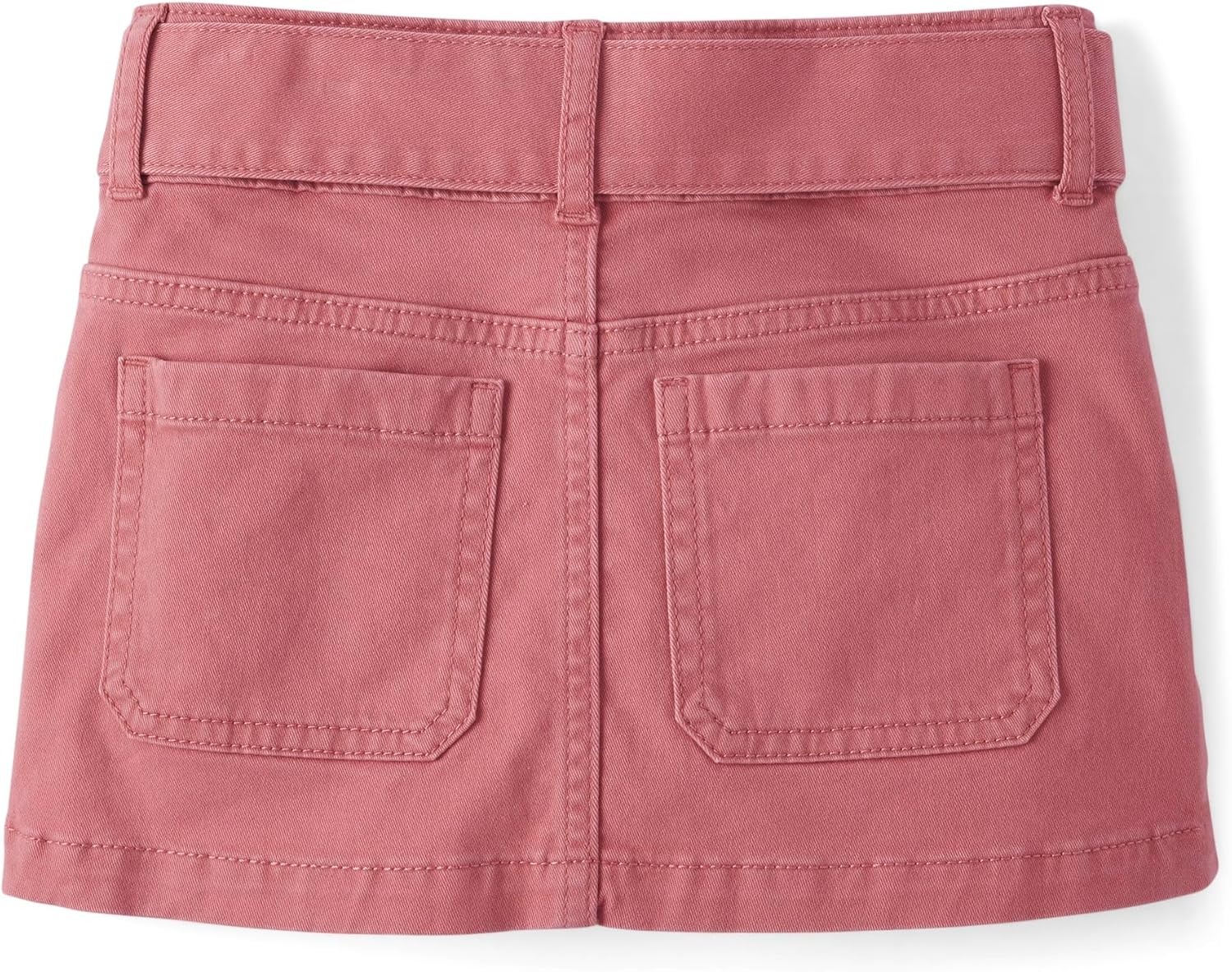 Girls Pink Paperbag Waist Utility Skirt with Tie Belt - Image 2