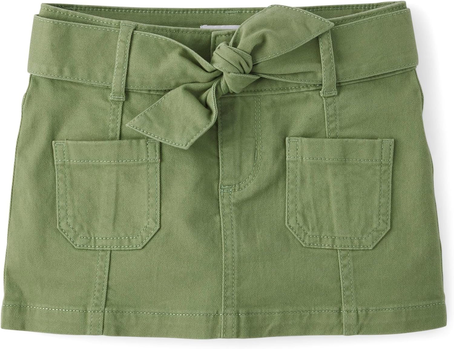 Girls Pink Paperbag Waist Utility Skirt with Tie Belt - Image 4