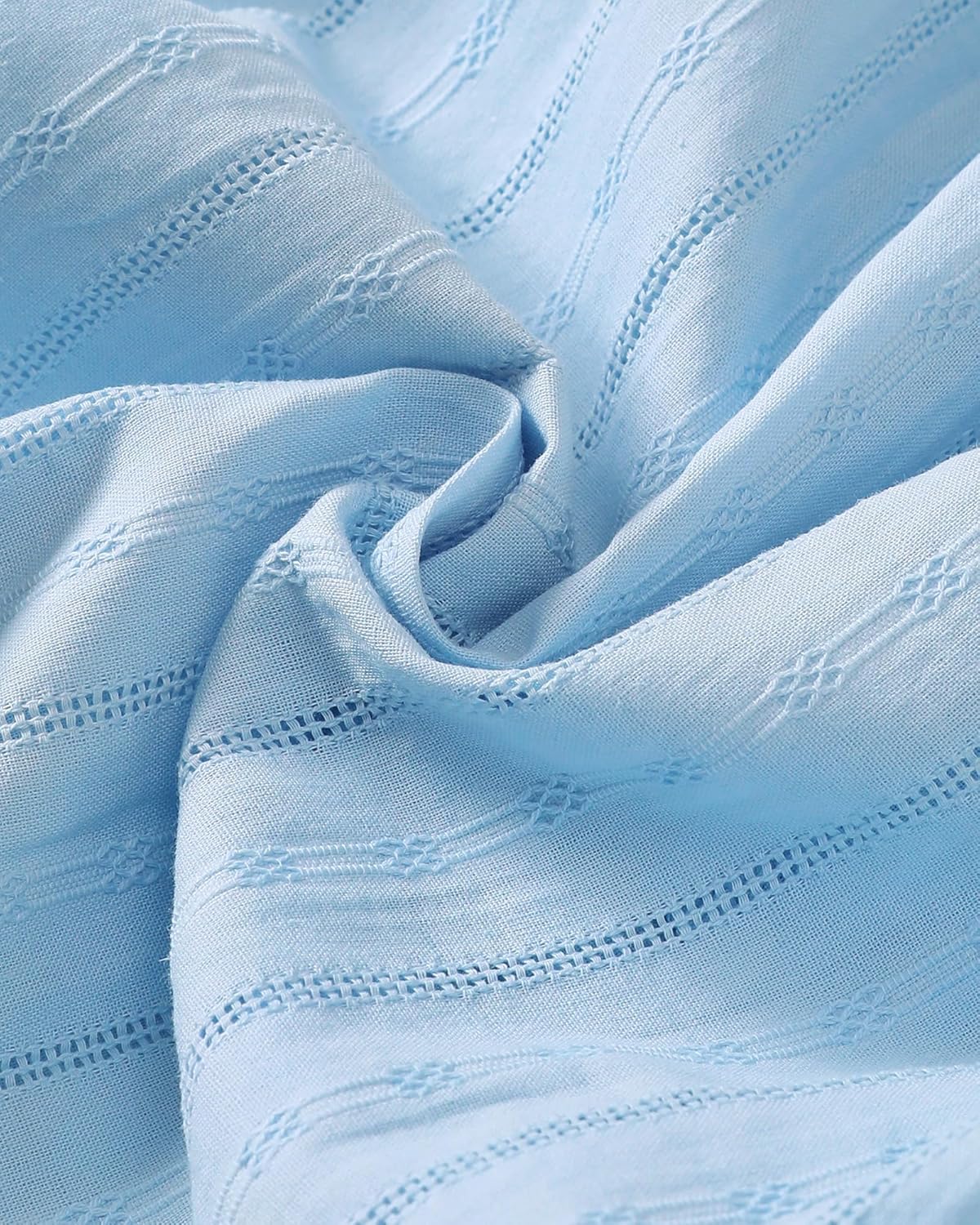 Light Blue Puff Sleeve Baby Dress with White Peter Pan Collar - Image 5